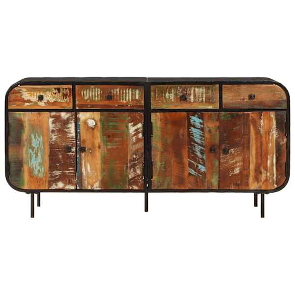 Puhvetkapp, 140 × 35 × 70 cm, taastatud puit ja metall