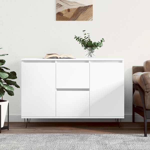 Puhvetkapp, valge, 101,5 × 35 × 70 cm, tehispuit