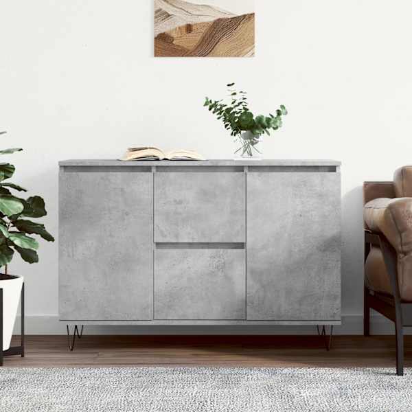 Puhvetkapp, betoonhall, 101,5 × 35 × 70 cm, tehispuit