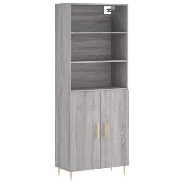 Kõrge kapp, hall Sonoma tamm, 69,5 × 34 × 180 cm, tehispuit