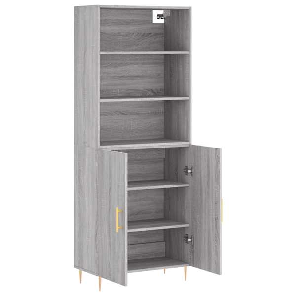 Kõrge kapp, hall Sonoma tamm, 69,5 × 34 × 180 cm, tehispuit