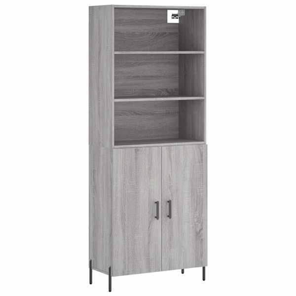 Kõrge kapp, hall Sonoma tamm, 69,5 × 34 × 180 cm, tehispuit