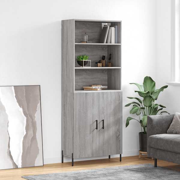 Kõrge kapp, hall Sonoma tamm, 69,5 × 34 × 180 cm, tehispuit