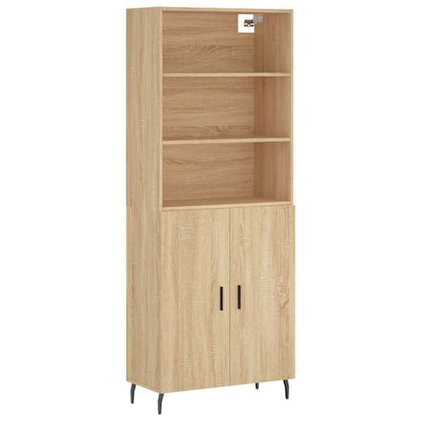 Kõrge kapp, Sonoma tamm, 69,5 × 34 × 180 cm, tehispuit