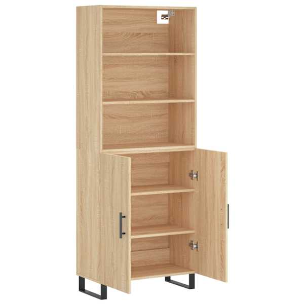 Kõrge kapp, Sonoma tamm, 69,5 × 34 × 180 cm, tehispuit