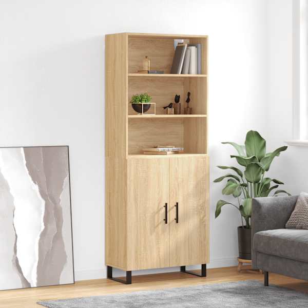 Kõrge kapp, Sonoma tamm, 69,5 × 34 × 180 cm, tehispuit