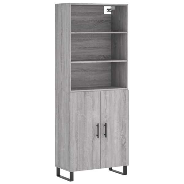 Kõrge kapp, hall Sonoma tamm, 69,5 × 34 × 180 cm, tehispuit