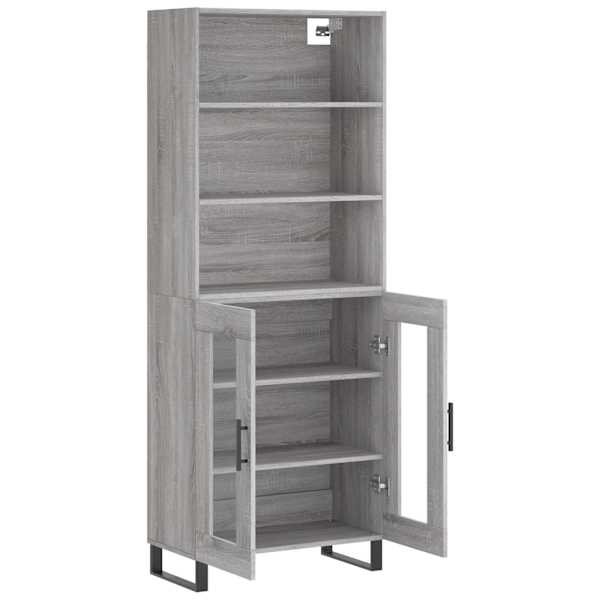 Kõrge kapp, hall Sonoma tamm, 69,5 × 34 × 180 cm, tehispuit