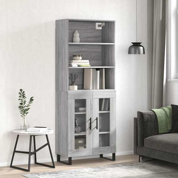 Kõrge kapp, hall Sonoma tamm, 69,5 × 34 × 180 cm, tehispuit