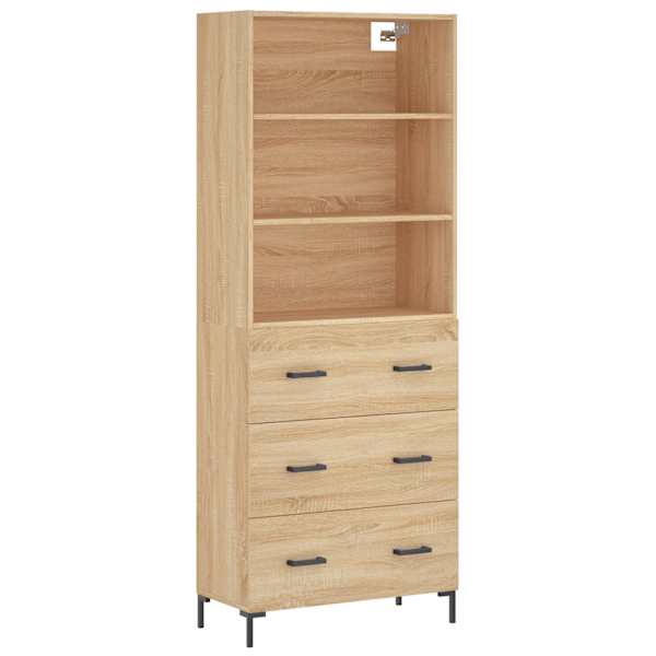 Kõrge kapp, Sonoma tamm, 69,5 × 34 × 180 cm, tehispuit