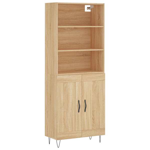 Kõrge kapp, Sonoma tamm, 69,5 × 34 × 180 cm, tehispuit
