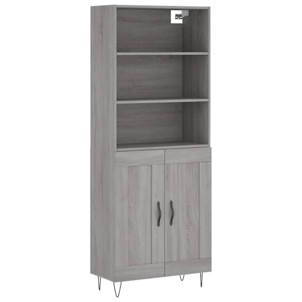 Kõrge kapp, hall Sonoma tamm, 69,5 × 34 × 180 cm, tehispuit