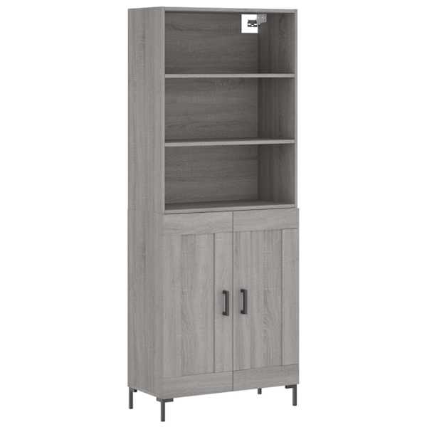 Kõrge kapp, hall Sonoma tamm, 69,5 × 34 × 180 cm, tehispuit