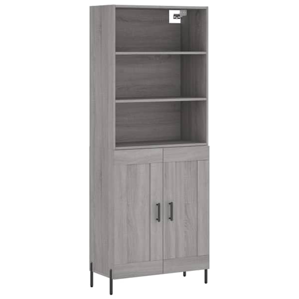 Kõrge kapp, hall Sonoma tamm, 69,5 × 34 × 180 cm, tehispuit