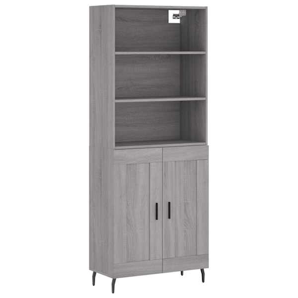 Kõrge kapp, hall Sonoma tamm, 69,5 × 34 × 180 cm, tehispuit