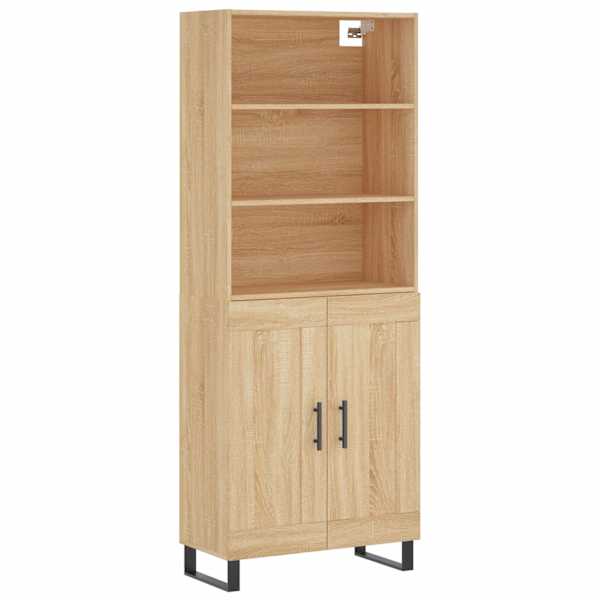Kõrge kapp, Sonoma tamm, 69,5 × 34 × 180 cm, tehispuit