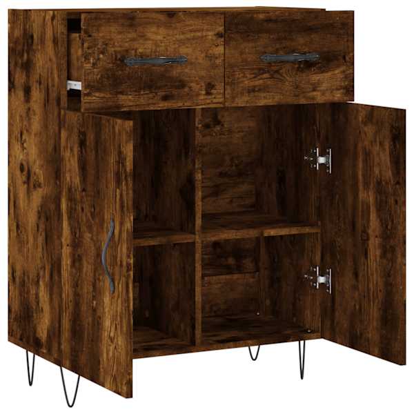 Puhvetkapp, suitsutatud tamm, 69,5 × 34 × 90 cm, tehispuit