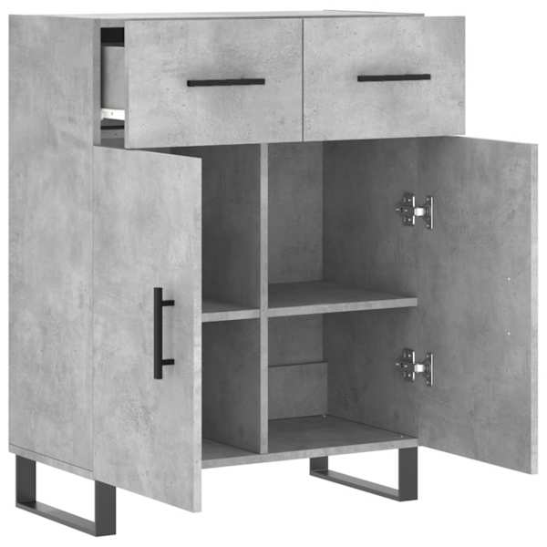 Puhvetkapp, betoonhall, 69,5 × 34 × 90 cm, tehispuit