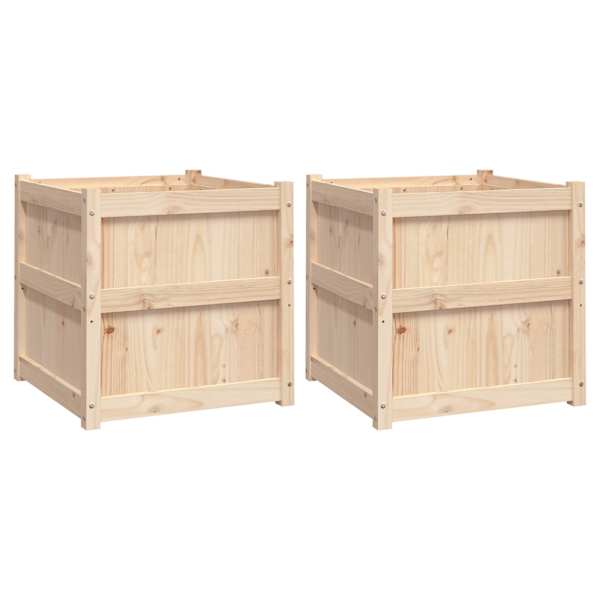 Taimekast 60 × 60 × 60 cm, männipuit (töötlemata) – naturaalne männipuit – 2 tk