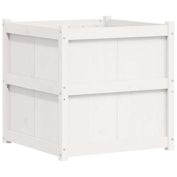 Taimekast 70 × 70 × 70 cm, täismännipuit – valge
