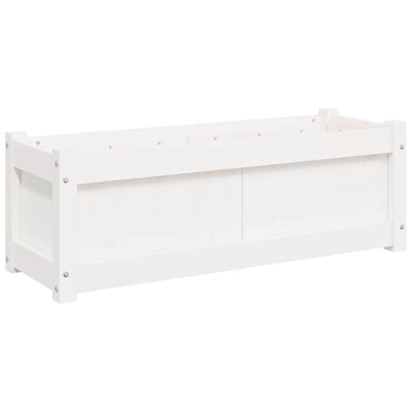 Taimekast 90 × 31 × 31 cm, täismännipuit – valge