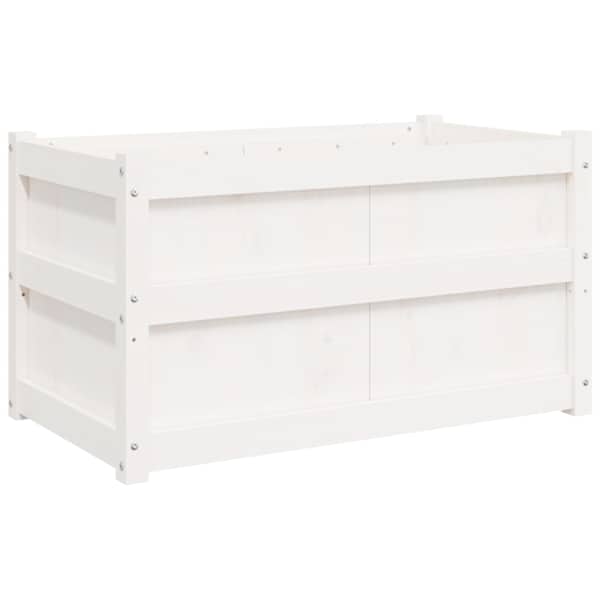 Taimekast 90 × 50 × 50 cm, täismännipuit – valge