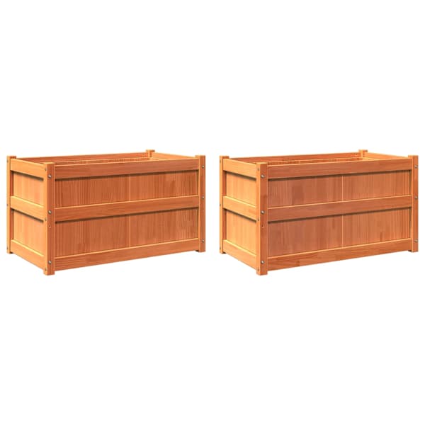 Taimekast 90 × 50 × 50 cm, täismännipuit – pruun – 2 tk