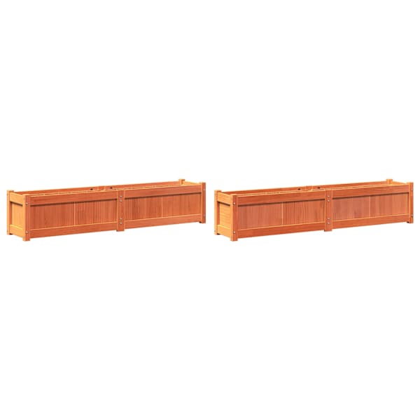 Taimekast 150 × 31 × 31 cm, täismännipuit – pruun – 2 tk