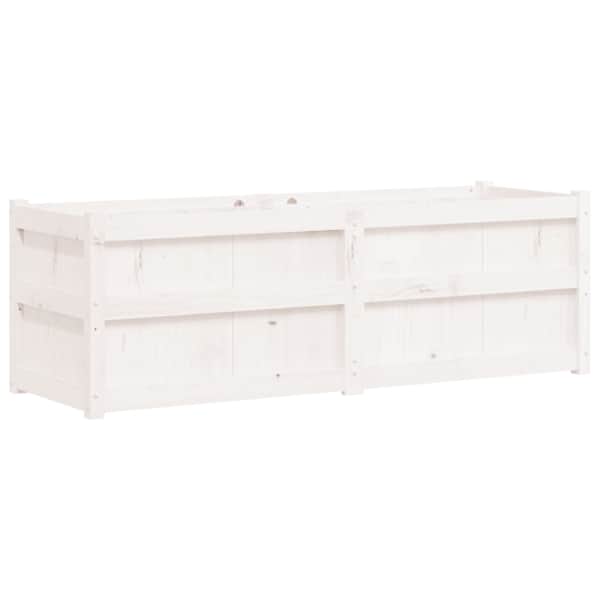 Taimekast 150 × 50 × 50 cm, täismännipuit – valge