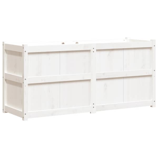 Taimekast 150 × 50 × 70 cm, täismännipuit – valge