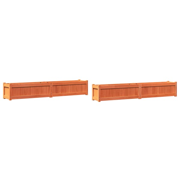 Taimekast 180 × 31 × 31 cm, täismännipuit – pruun – 2 tk