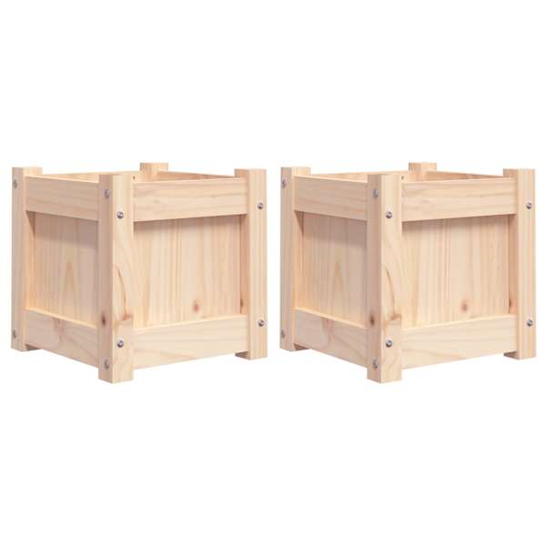 Taimekast 31 × 31 × 31 cm, männipuit (töötlemata) – naturaalne männipuit – 2 tk