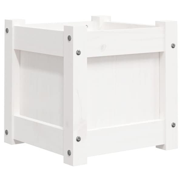 Taimekast 31 × 31 × 31 cm, täismännipuit – valge