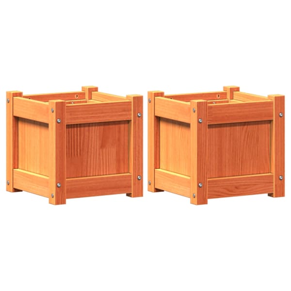 Taimekast 31 × 31 × 31 cm, täismännipuit – vahapruun – 2 tk