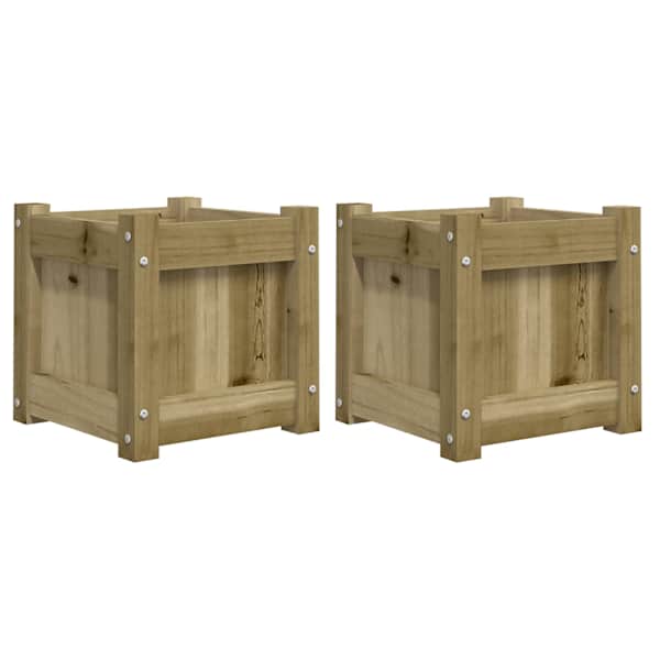 Taimekast 31 × 31 × 31 cm, survetöötlusega immutatud männipuit – immutatud puidu tooni – 2 tk