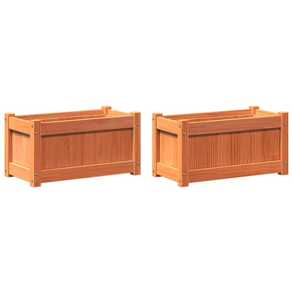 Taimekast 60 × 31 × 31 cm, täismännipuit – pruun – 2 tk