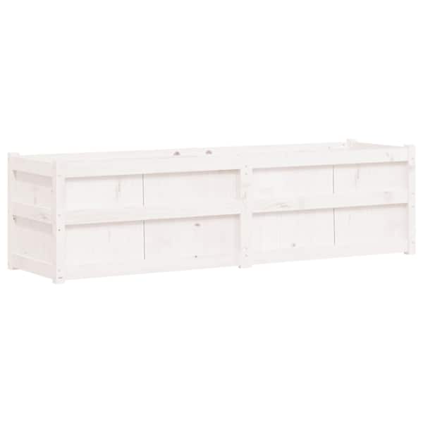 Taimekast 180 × 50 × 50 cm, täismännipuit – valge