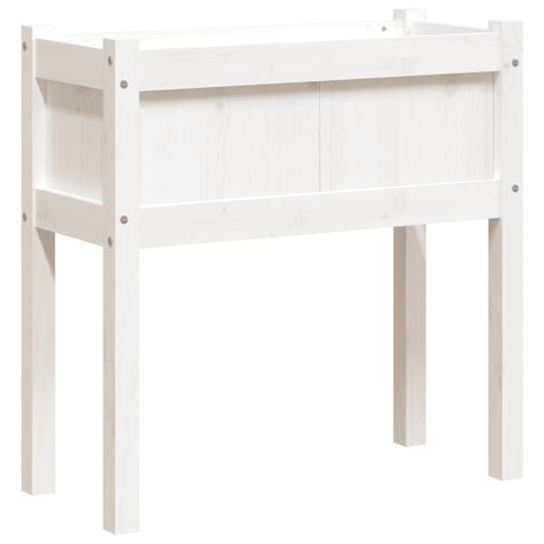 Taimekast jalgadega 70 × 31 × 70 cm, täismännipuit – valge