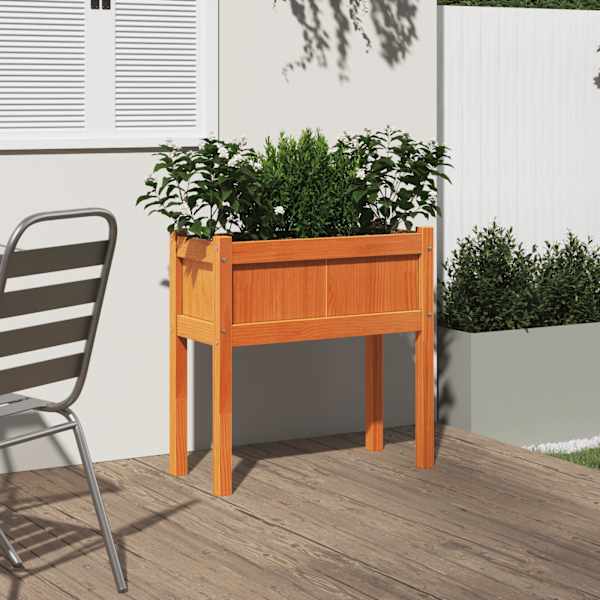 Taimekast jalgadega 70 × 31 × 70 cm, täismännipuit – pruun