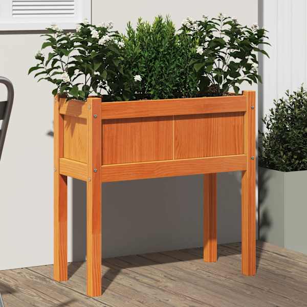 Taimekast jalgadega 70 × 31 × 70 cm, täismännipuit – pruun
