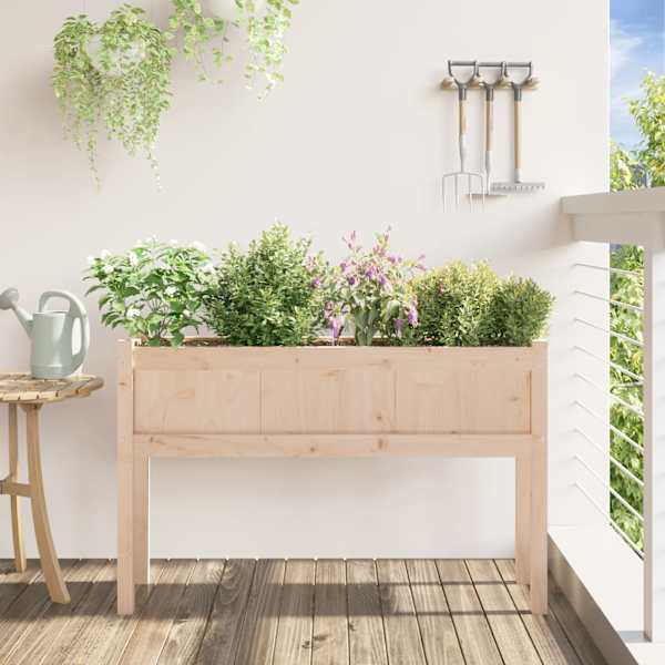 Taimekast jalgadega 110 × 31 × 70 cm, männipuit (töötlemata) – naturaalne männipuit