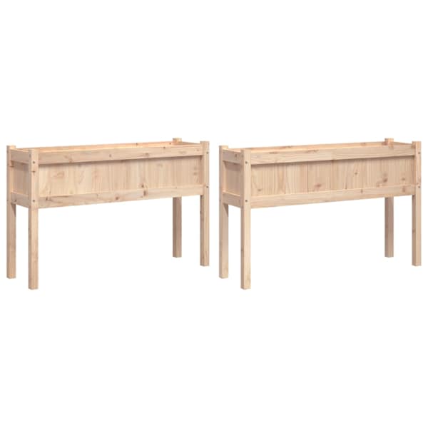 Taimekast jalgadega 110 × 31 × 70 cm, männipuit (töötlemata) – naturaalne männipuit – 2 tk