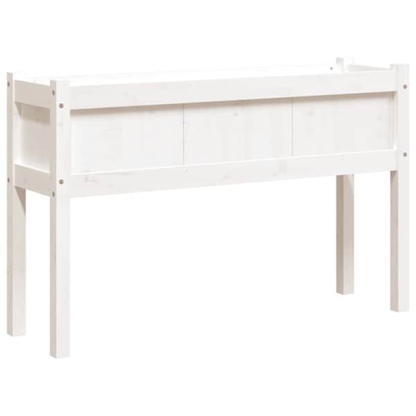 Taimekast jalgadega 110 × 31 × 70 cm, täismännipuit – valge