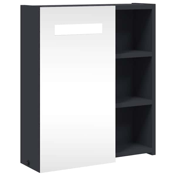 LED-valgustusega vannitoa peegelkapp, helehall, 45 × 13 × 52 cm
