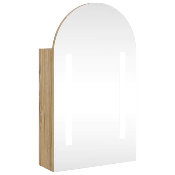 LED-valgustusega vannitoa peegelkapp, tamm, 42 × 13 × 70 cm