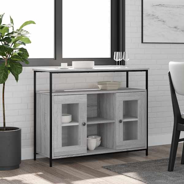 Puhvetkapp, hall Sonoma tamm, 100 × 35 × 80 cm, tehispuit