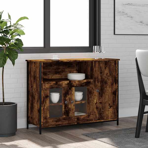 Puhvetkapp, suitsutatud tamm, 100 × 35 × 75 cm, tehispuit