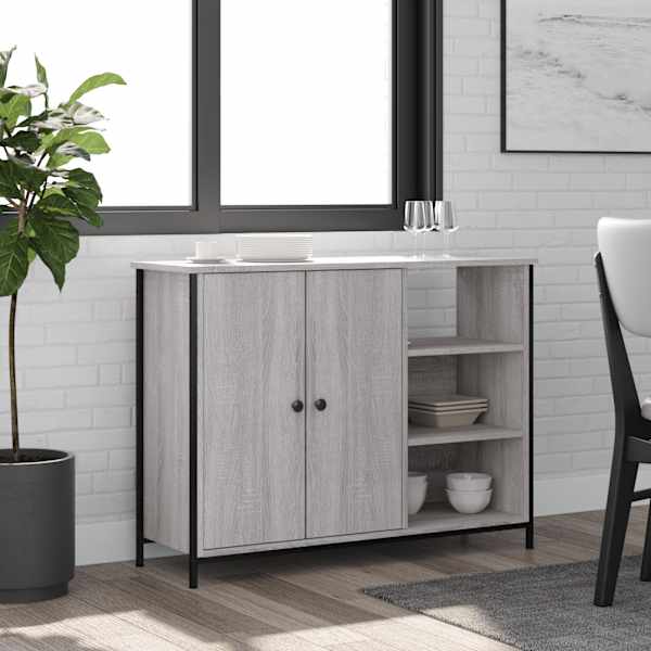 Puhvetkapp, hall Sonoma tamm, 100 × 33 × 75 cm, tehispuit