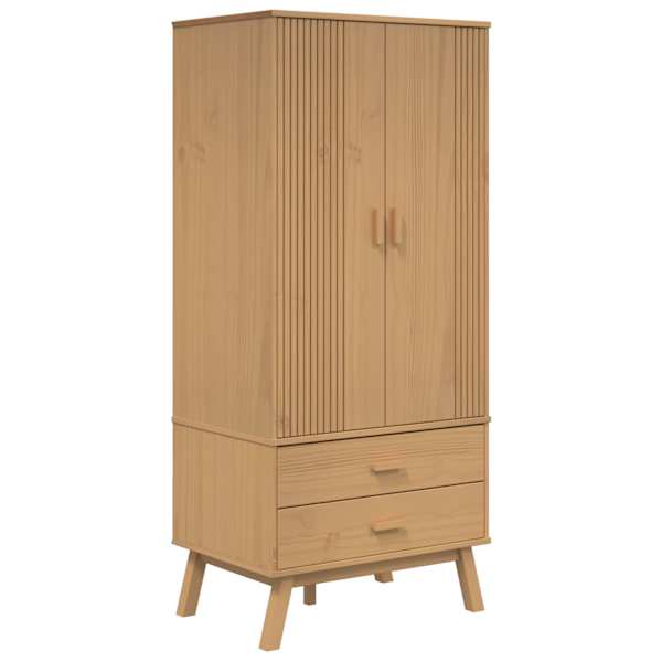 Riidekapp "OLDEN", pruun, 76,5 × 53 × 172 cm, männipuit