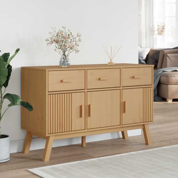 Puhvetkapp "OLDEN", pruun, 114 × 43 × 73,5 cm, männipuit